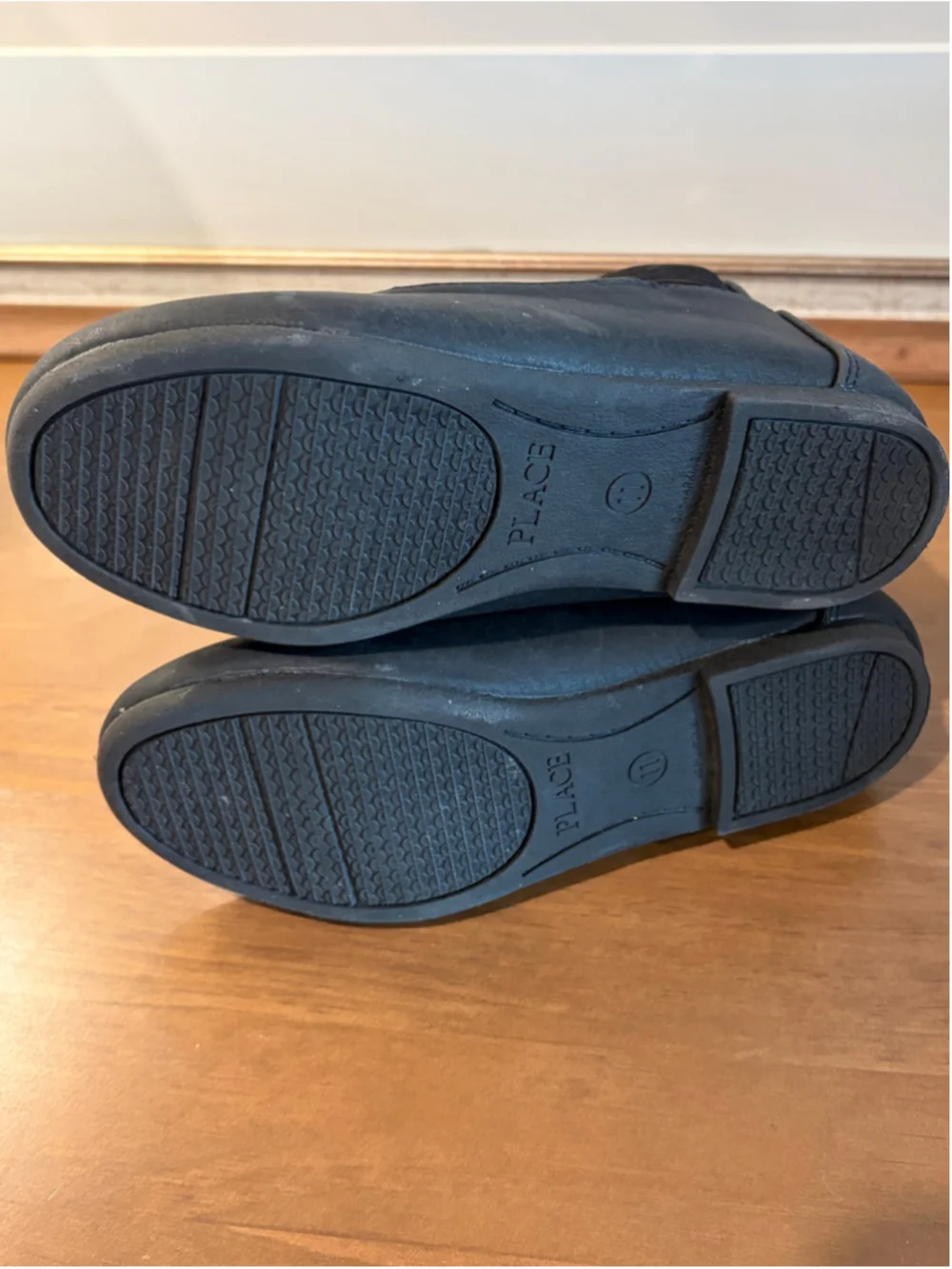 The Children's Place Girls Black Crisscross Ankle Strap Ballet Flats Size 11C